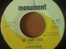 LLOYD PRICE OH, LADY LUCK on Mounment Northern Soul R&B Popcorn