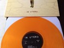 Nirvana IN UTERO DUTCH TRANSPARENT ORANGE VINYL LP & Poster & Lyric Sheet. Mint.