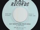 Modern Soul 45 - D. Watson - Say What's On Your Mind - R.A.C. - mp3 - rare