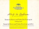 DGG - KEMPFF / SCHNEIDERHAN - BEETHOVEN SONATES FOR PIANO & VIOLIN NR 5 & 6