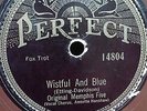 78 RPM  Annette Hanshaw PERFECT 14804 Wistful & Blue 1927 ORIGINAL MEMPHIS FIVE