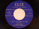 Hugh Friar+Virginia Vagabonds 45 I CAN'T STAY MAD AT YOU / CRAZY DREAMS VG toVG+