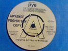 THE ONYX *YOU'VE GOTTA BE WITH ME* 7'' 1968 PROMOTION COPY NM
