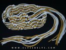 Elvis Style White and Gold Zig-Zag Macrame Belt - Made to Measure