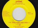 Sweet Soul Gospel 45 - United Voices Of Jesus - He Died For You And I - United