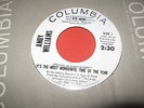 ANDY WILLIAMS IT'S THE MOST WONDERFUL TIME OF THE YEAR. RAREST 45 RPM