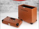 KOMPAKTER DJ LANGSPIELPLATTEN VINYL TRAGEKOFFER PLATTENBOX LEDERLOOK TRAGEGRIFF