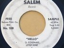 RARE Doo Wop 45 - LITTLE JUNE & HIS JANUARYS - Hello - SALEM ORIGINAL