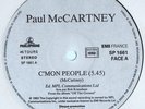 PAUL McCARTNEY c'mon people RARE ONLY FRENCH PROMO EMI PARLOPHONE SP 1661 12