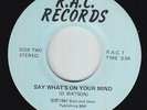 Modern Soul 45 - D. Watson - Say What's On Your Mind - R.A.C. - mp3 - rare