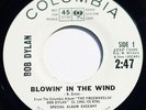 BOB DYLAN: BLOWIN' IN THE WIND / DON'T THINK TWICE - RARE VG++ DJ PROMO - 45rpm