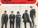 THEM * Here Comes The Night * 45  Rare second Dutch PS