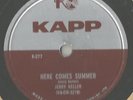 Surf 78 Rpm Record Jerry Keller Here Comes Summer / Time Has A Way