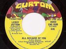 LEROY HUTSON All Because Of You  70's  Modern Soul 45 on Curtom promo Listen NM-