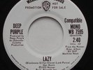DEEP PURPLE Lazy NM WARNER BROS. Mono/Stereo White Label Promo 45 HEAR MP3