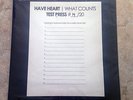 HAVE HEART - What Counts 12 LP TEST PRESS /20