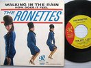 RONETTES feat. Veronica Walking In The Rain PICTURE SLEEVE 45 Phil Spector cc2