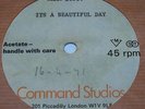 WARM DUST- Its A Beautiful Day, RARE 1-sided ACETATE, PROG-PSYCH, 1971, UK,45rpm