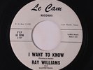 rare R&B Doo Wop 45 RAY WILLIAMS i want to know LE CAM Hear