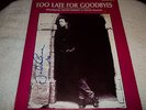 JULIAN LENNON TOO LATE FOR GOODBYES MUSIC SHEET SIGNED