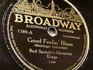 Hot and Scarce Broadway 1389 Bud Spaight's Harmony Kings (Grafton Wis.) 1930