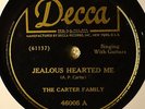The Carter Family Jealous Hearted Me 78 NM NOS Lay My Head Hillbilly Western