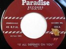 The HARPTONES DOO WOP 45 IT ALL DEPENDS ON YOU / I've Got A Notion on PARADISE