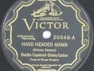 PRE-WAR BLUES 78 - MARTHA COPELAND & SIDNEY EASTON - VICTOR 20548 - 1927 E-/E-