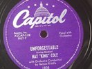 5 Nat King Cole Capitol Records 78s With Album. Unforgettable