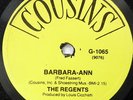 The REGENTS 78 Barbara-Ann c/w I'm So Lonely US 10