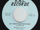 Modern Soul 45 - D. Watson - Say What's On Your Mind - R.A.C. - VG++ mp3 - rare