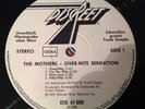 Frank Zappa White Label Promo Germany On Diskret The Mothers Overnight Sensation