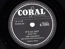 MEGA-RARE BUDDY HOLLY & THE CRICKETS 78 IT'S SO EASY / LONESOME TEARS Q.72343 EX