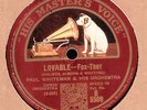 * BIX BEIDERBECKE RARITY - LOVABLE w.PAUL WHITEMAN ORCH - HMV B-5509