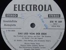 Electrola White Test 2LP Dieskau, Paul Kletzki, Mahler – Das Lied von der Erde