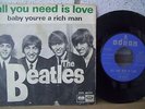 BEATLES SG. ALL YOU NEED IS LOVE SIN TEXTO EN PORTADA - SPAIN VG+ CONDITION .