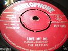 Beatles Love Me Do. UK 1st Pressing 7 inch 45 Red Label V/G plus Condition
