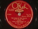 78 RPM  Louis Armstrong & His Hot Five, Okeh 41581, E-  jazz