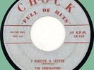 SERENADERS I Wrote a Letter / Never let Me Go 45rpm Chock 1958 original