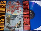 GUNS N ROSES GERMAN APPETITE FOR DESTRUCTION LP BLUE VINYL BANNED SLEEVE MINT