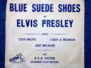 ELVIS PRESLEY- Blue Suede Shoes EPA 747  rare TEMPORARY PREVIEW sleeve + 45 VG