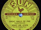 ?HEAR Rock 'n' Roll 78 rpm JERRY LEE LEWIS Great Balls Of Fire SUN 281