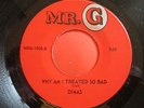 DIMAS WHY AM I TREATED SO BAD JUST A MOMENT MR. G MRG-1008 EX / NM VINYL 45