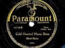 BLIND BLAKE on 1928 Paramount 12710 - Cold Hearted Mama Blues / Back Door Slam..