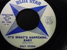 Billy Storm It's What's Happening Baby / That Funny Feeling Blue Star 1965 Promo