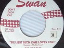 die BEATLES Sie Liebt Dich She Loves You  I'll Get You White Label SWAN 45 w1288