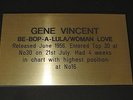 GENE VINCENT - BE-BOP-A-LULA / WOMAN LOVE -Gold Metallic Engraved Plaque 5