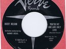 Ricky Nelson 45 You're My One And Only Love 1957 Teen NM BB # 14 USA Verve 10070