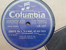 BACH SONATA NO 1 IN G MINOR FOR VIOLIN JOSEPH SZIGETI NR MINT COLUMBIA LX127 & 8