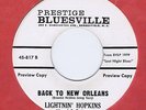 Lightnin' Hopkins 45 Back To New Orleans 1962 R&B Rare DJ NM Bluesville 817